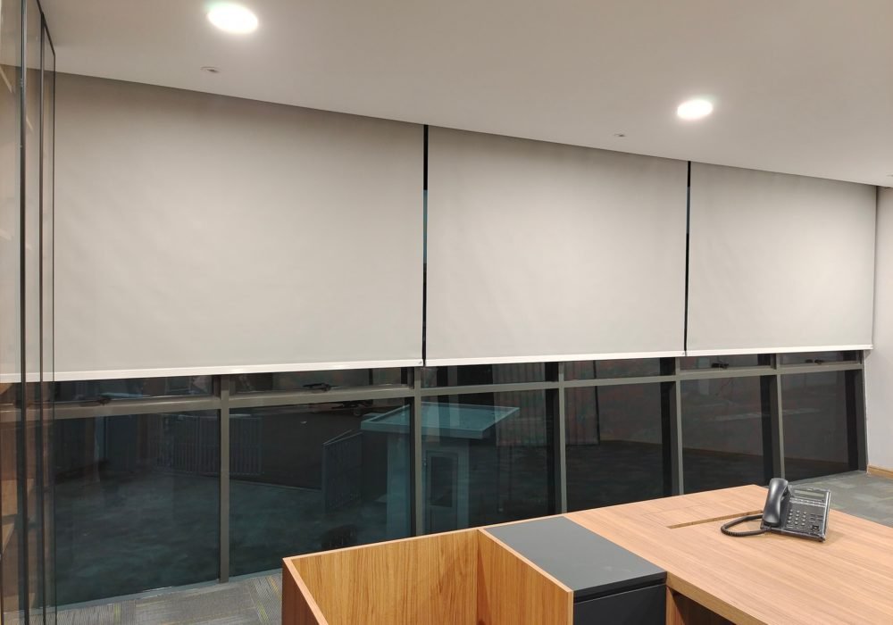 office blackout roller blinds with installation at cheap price in barhsa 1 by curtain expert